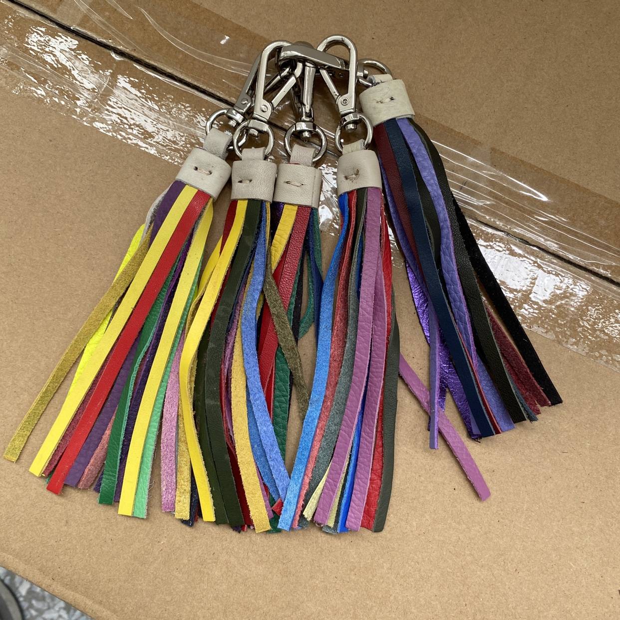 Tail goods INS wind leather flow souper pendant macaron leather running bag hanging accessories keychain accessories