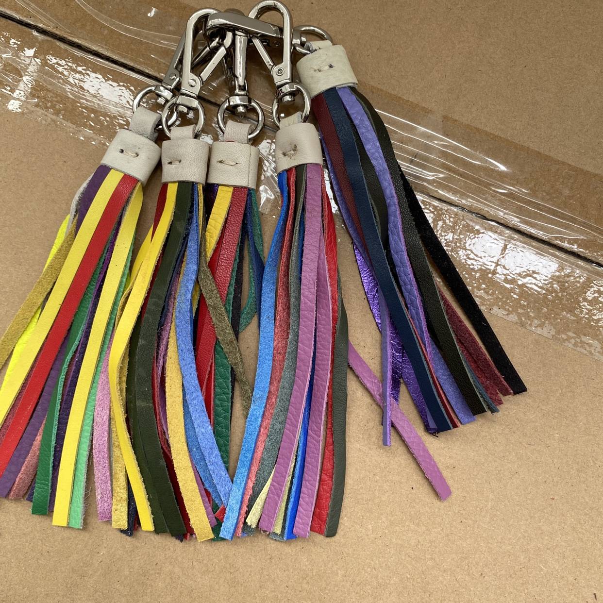 Tail goods INS wind leather flow souper pendant macaron leather running bag hanging accessories keychain accessories