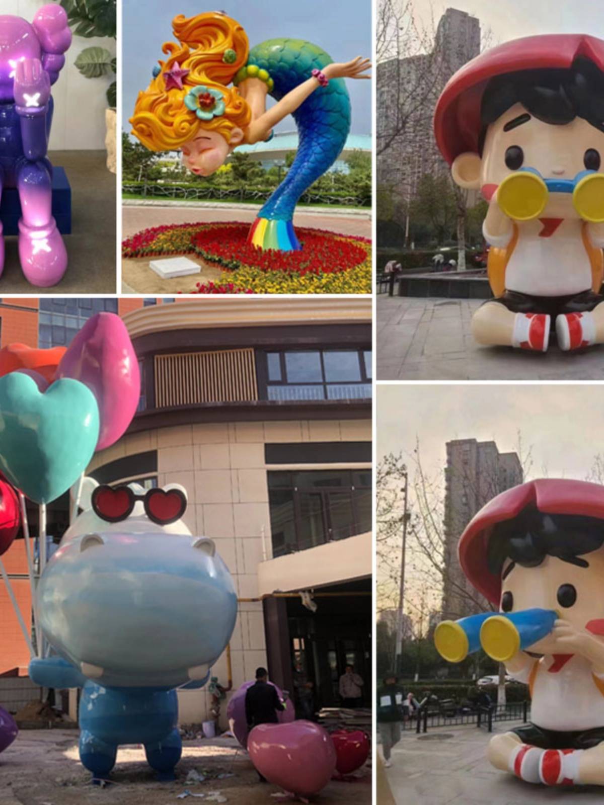 FRP cartoon character sculpture IP custom network red bear doll anime model mascot large -scale beauty decoration