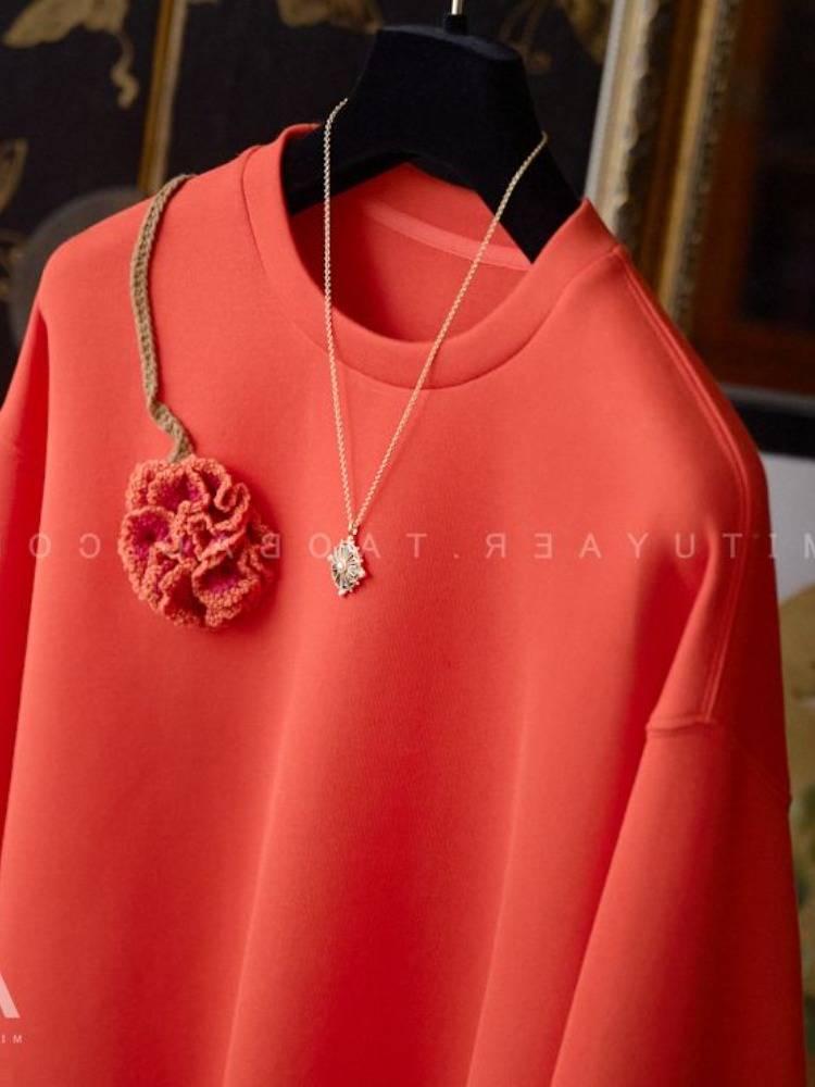 Cotton cotton cotton coat sweater under the hook flowers