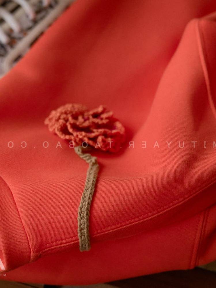 Cotton cotton cotton coat sweater under the hook flowers