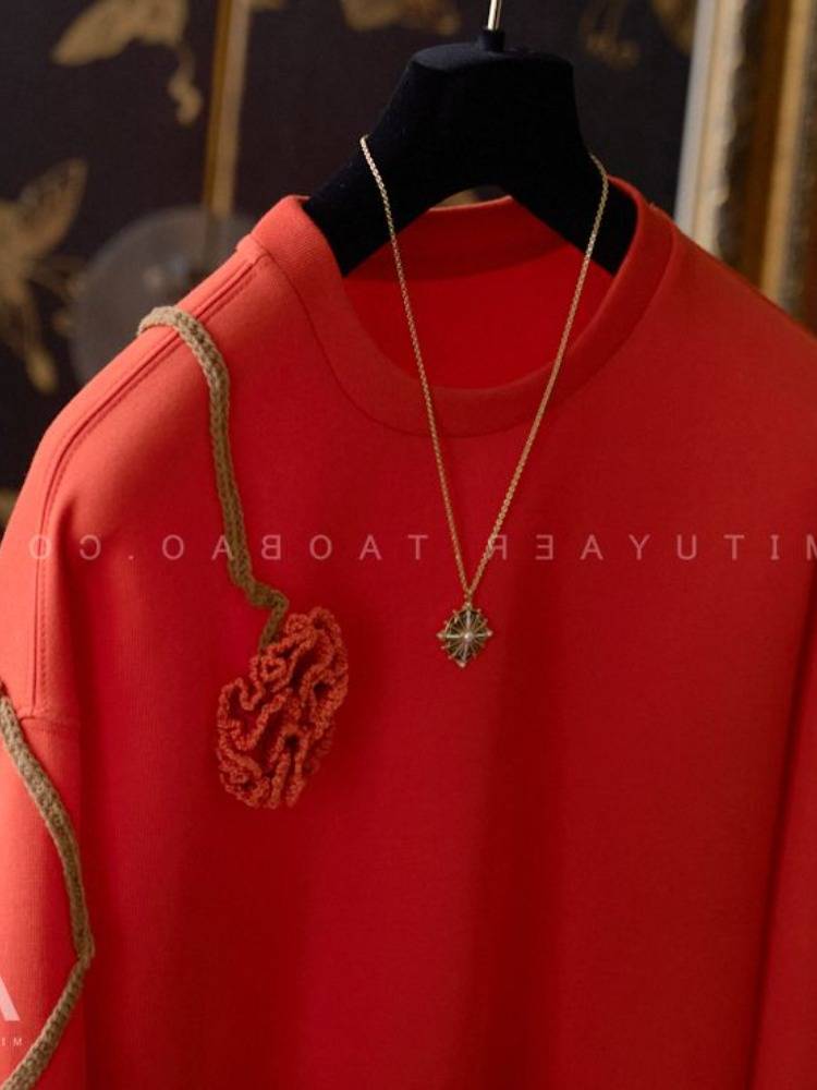Cotton cotton cotton coat sweater under the hook flowers