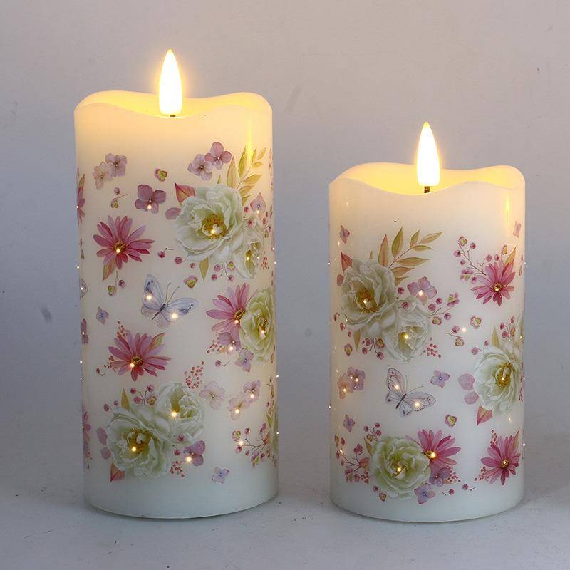 Optical fiber electronic paraffin candle new Christmas night decoration candlelight home decoration candle spring decoration