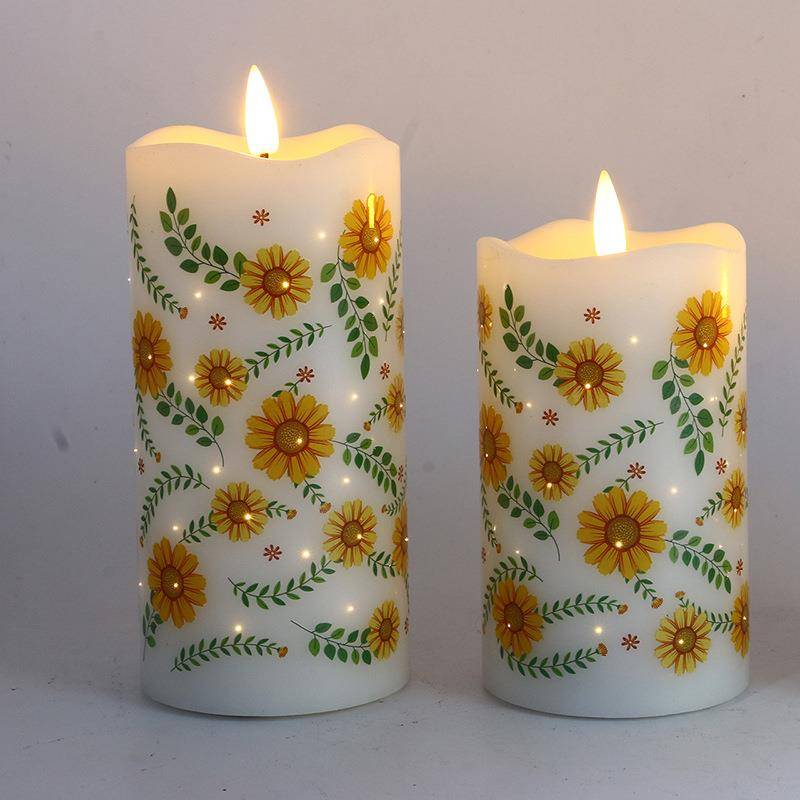 Optical fiber electronic paraffin candle new Christmas night decoration candlelight home decoration candle spring decoration