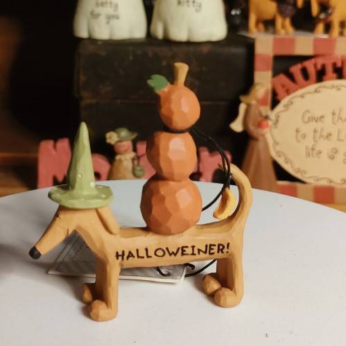85253 Fuli resin ornament Tail single new old goods stock stock pumpkin puppy retro Thanksgiving gift