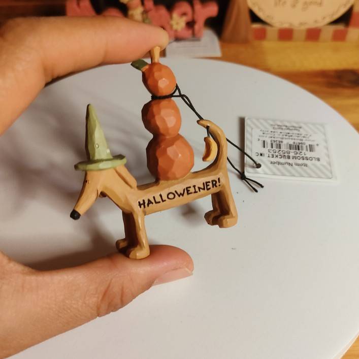 85253 Fuli resin ornament Tail single new old goods stock stock pumpkin puppy retro Thanksgiving gift