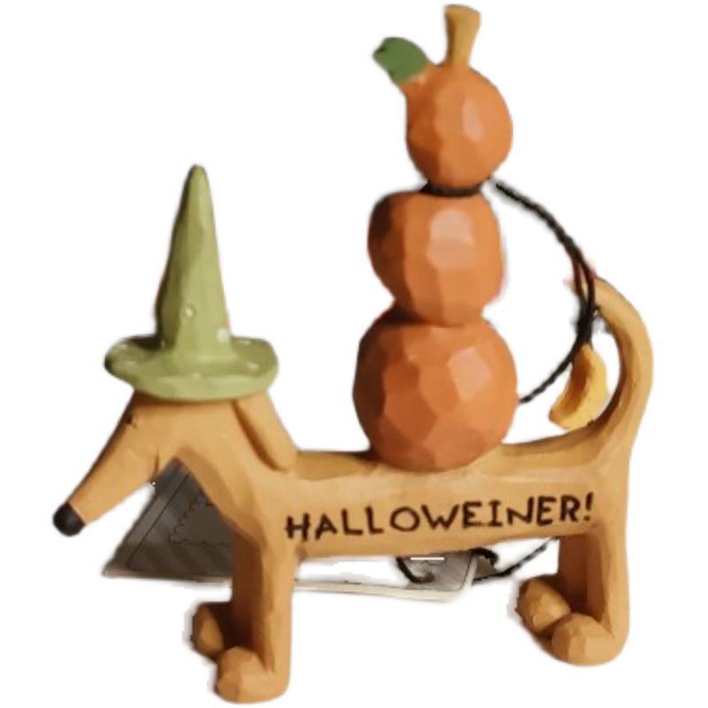 85253 Fuli resin ornament Tail single new old goods stock stock pumpkin puppy retro Thanksgiving gift