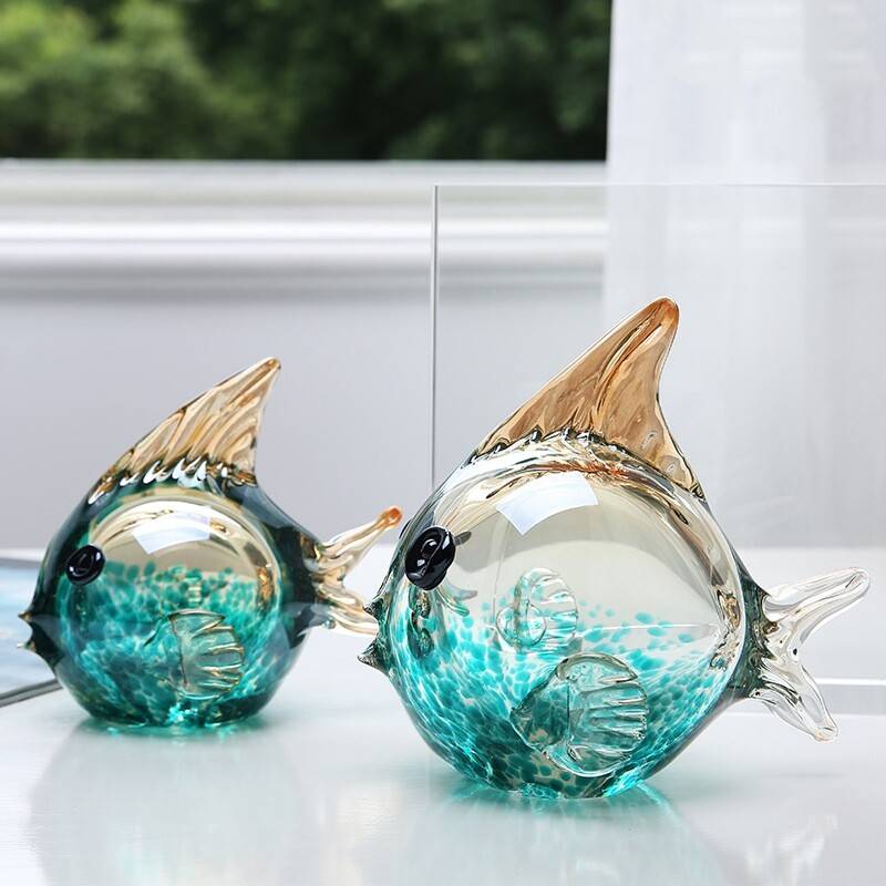 Exit handmade glass bubble fish living room ornaments
