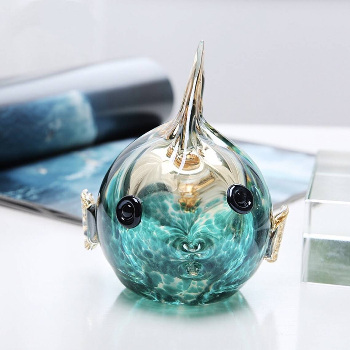 Exit handmade glass bubble fish living room ornaments