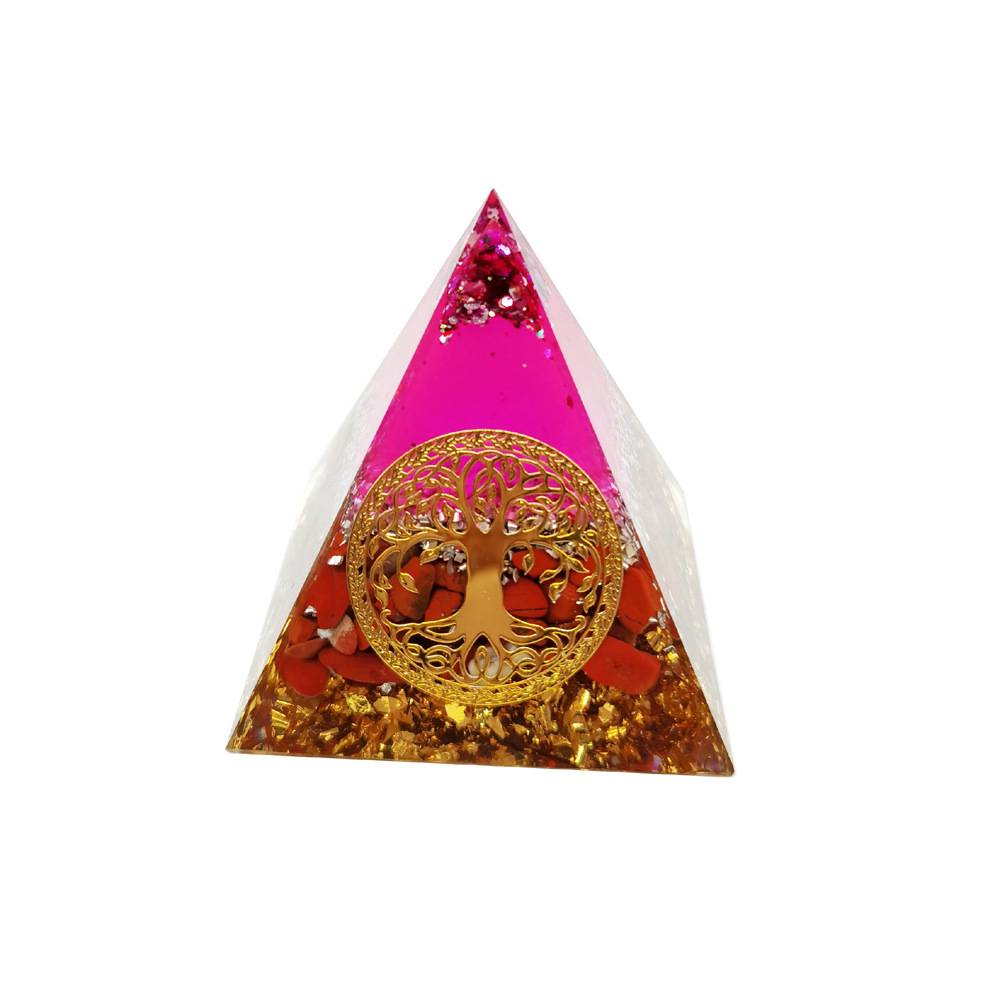 Cross -border Explosion South Red Life Tree Crystal Crystal Egyptian Energy Pyramid Stone Home House Handmade Swing