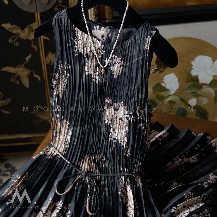 Printing belt vest and ankle dress female
