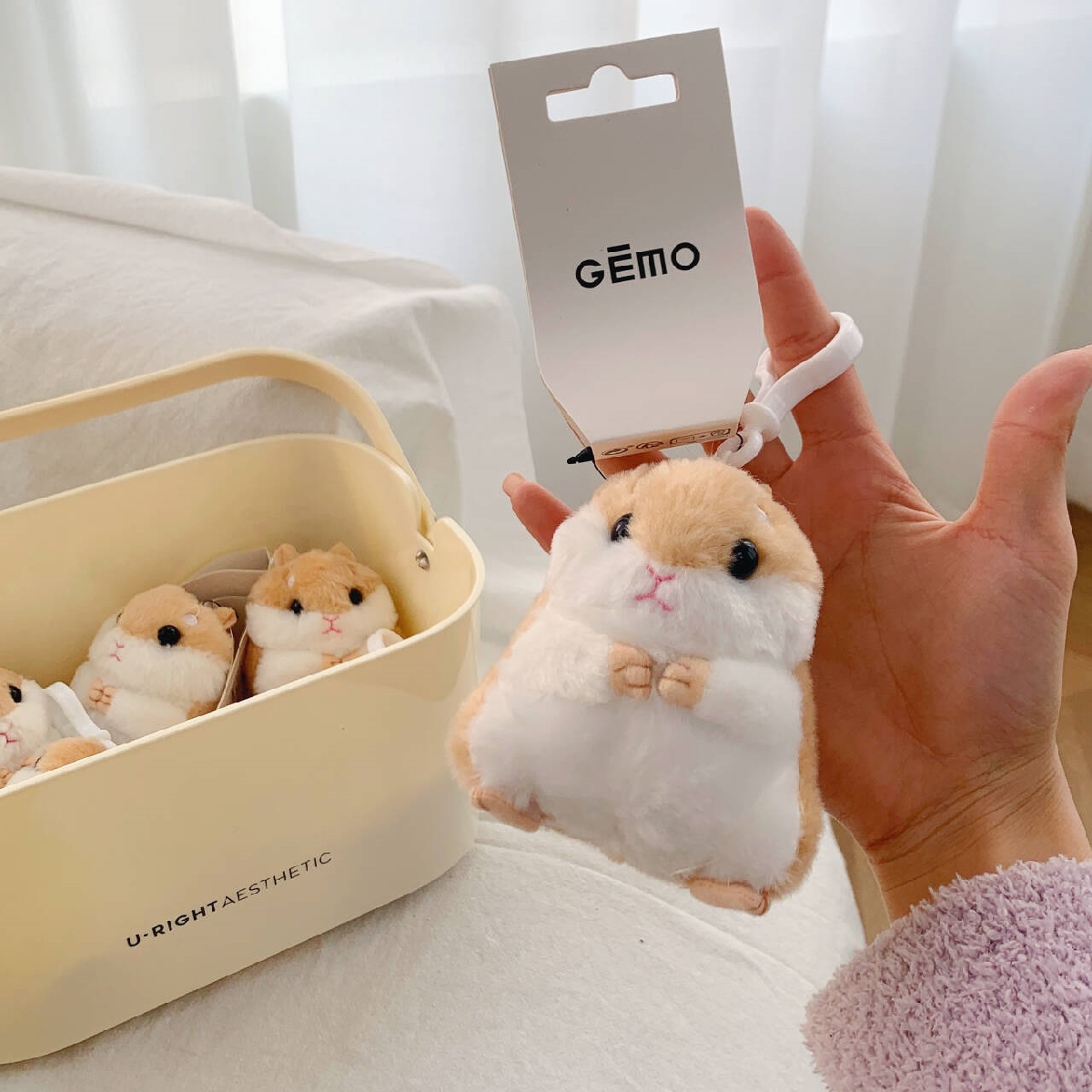 Exit original order!Full and cute little hamster keychain Plush doll Bag Basin Keychain