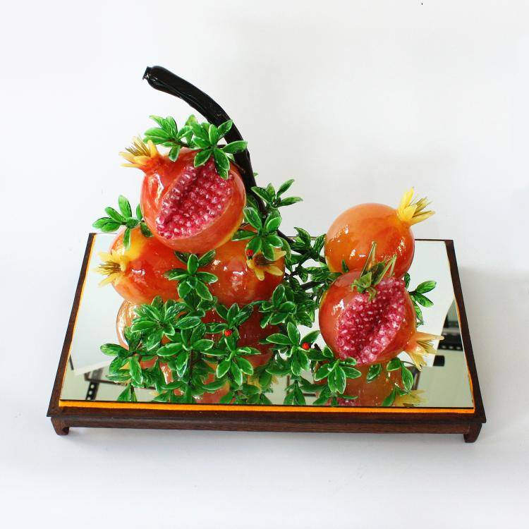 Lantern Gong Pomegranate Boshan High -end Glass Wedding Display