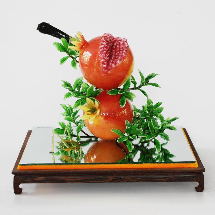 Lantern Gong Pomegranate Boshan High -end Glass Wedding Display