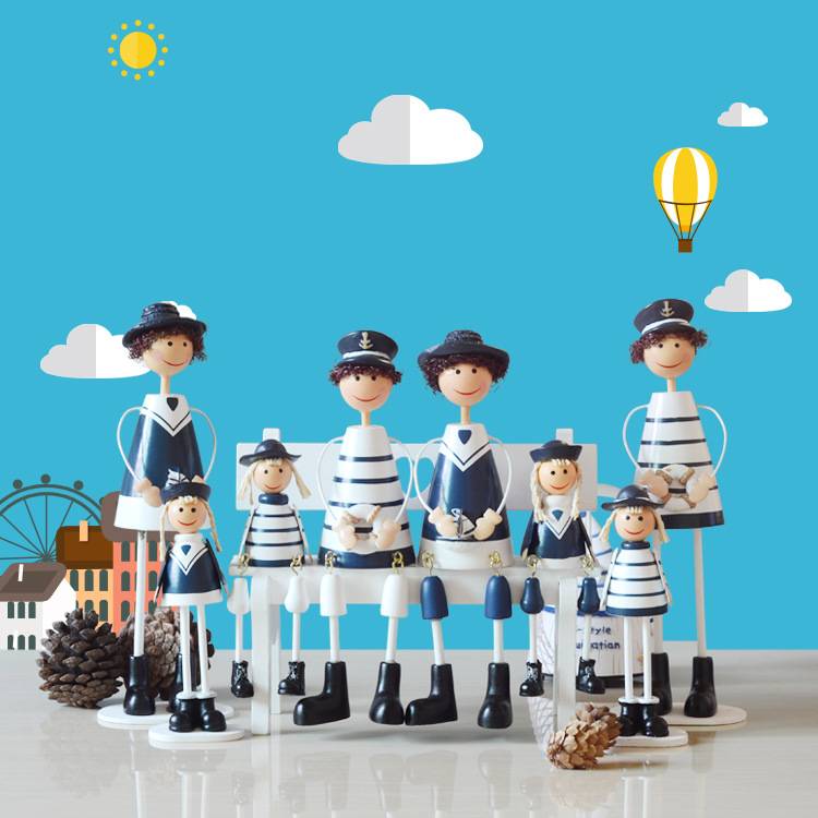 A generation of home decoration wooden crafts creative gift sets of the Mediterranean navy hanging doll ornaments