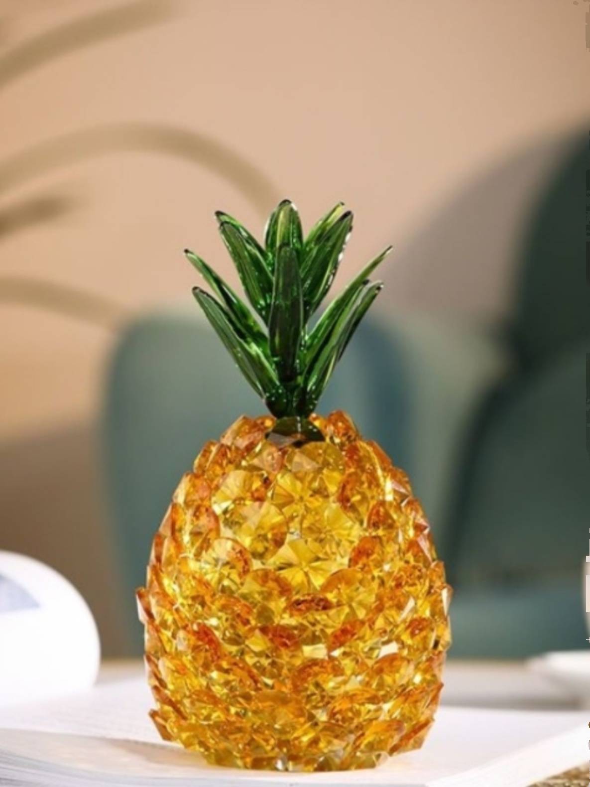 Crystal pineapple living room wine cabinet desktop crafts decoration three -piece dzmy
