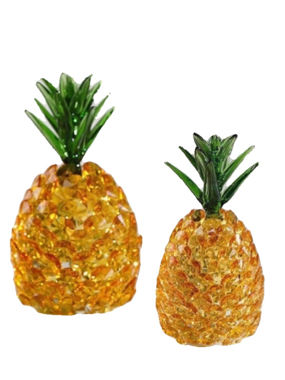 Crystal pineapple living room wine cabinet desktop crafts decoration three -piece dzmy