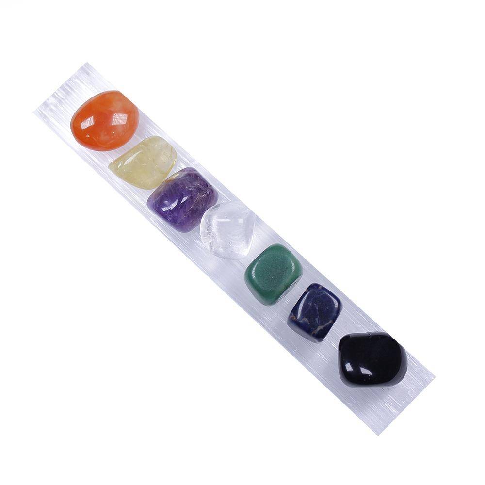 Natural crystal crushing gemstone ornaments Gypsum board base new products hot -selling seven -color crystal