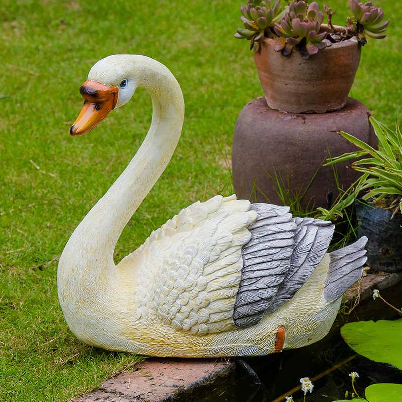 Garden Decoration Villa Garden Outdoor Pond, Garden Garden Landscape Decoration Animal simulation Swan -sculpture Swing