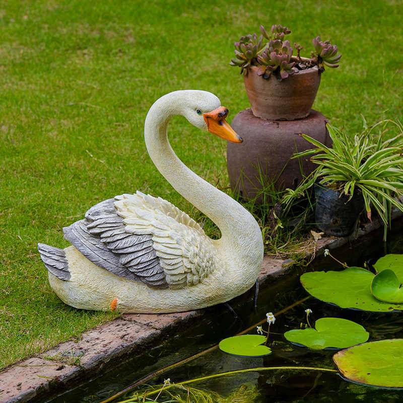 Garden Decoration Villa Garden Outdoor Pond, Garden Garden Landscape Decoration Animal simulation Swan -sculpture Swing
