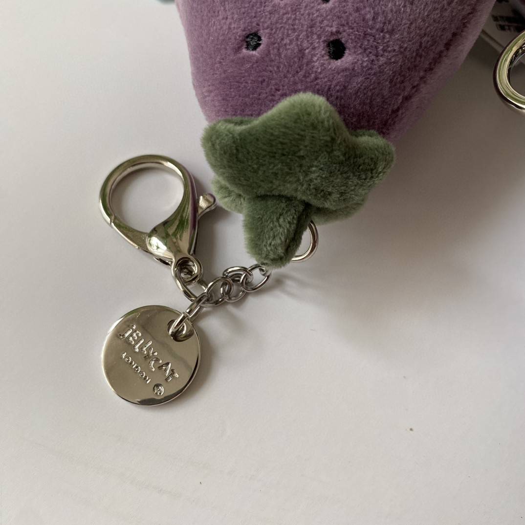 1.1 JC eggplant pendant keychain bag is decorated with plush toys cute doll