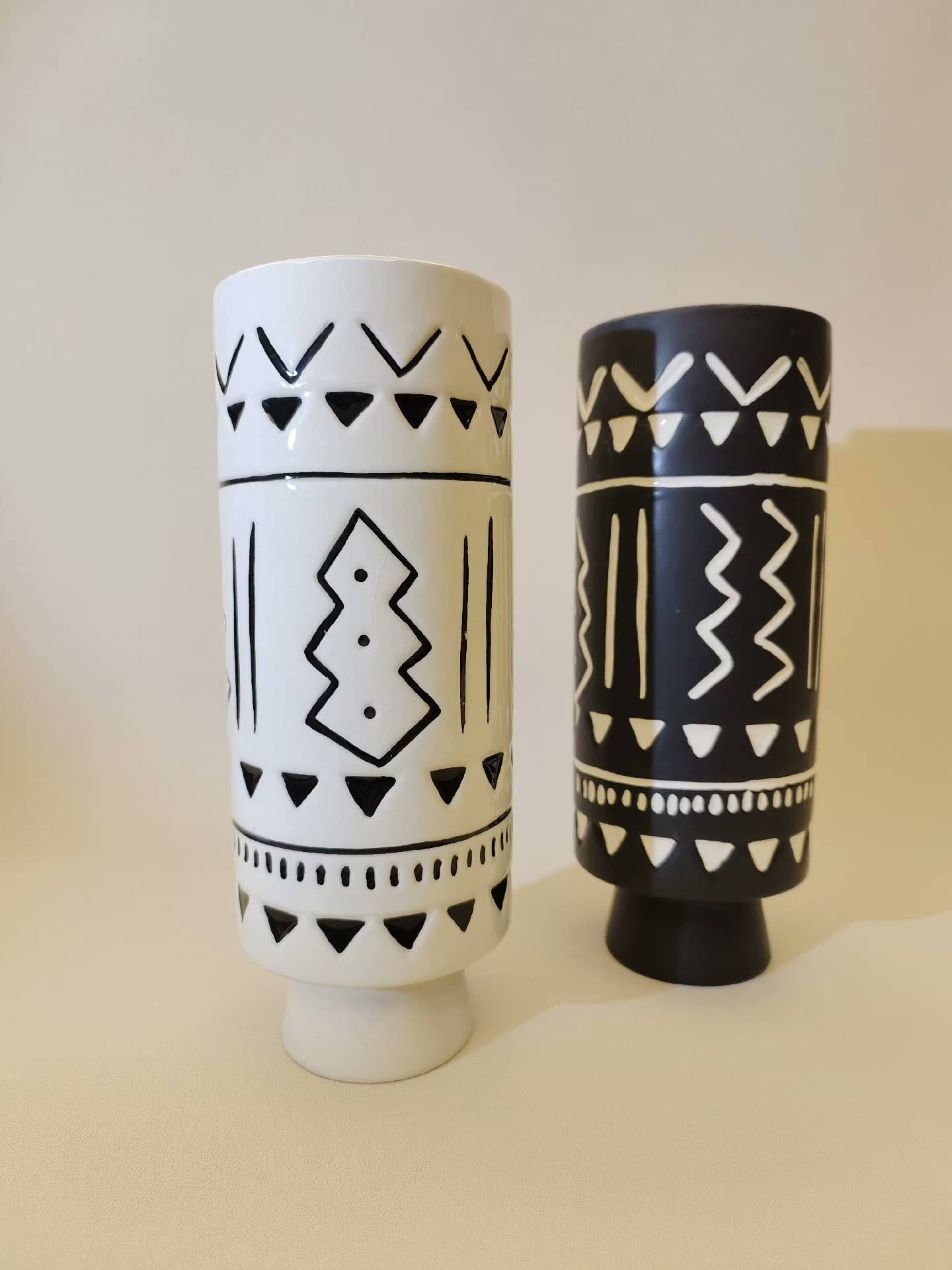 Exit European and American tail single · ceramic three -dimensional geometric pattern flower vase flower pot home ornaments