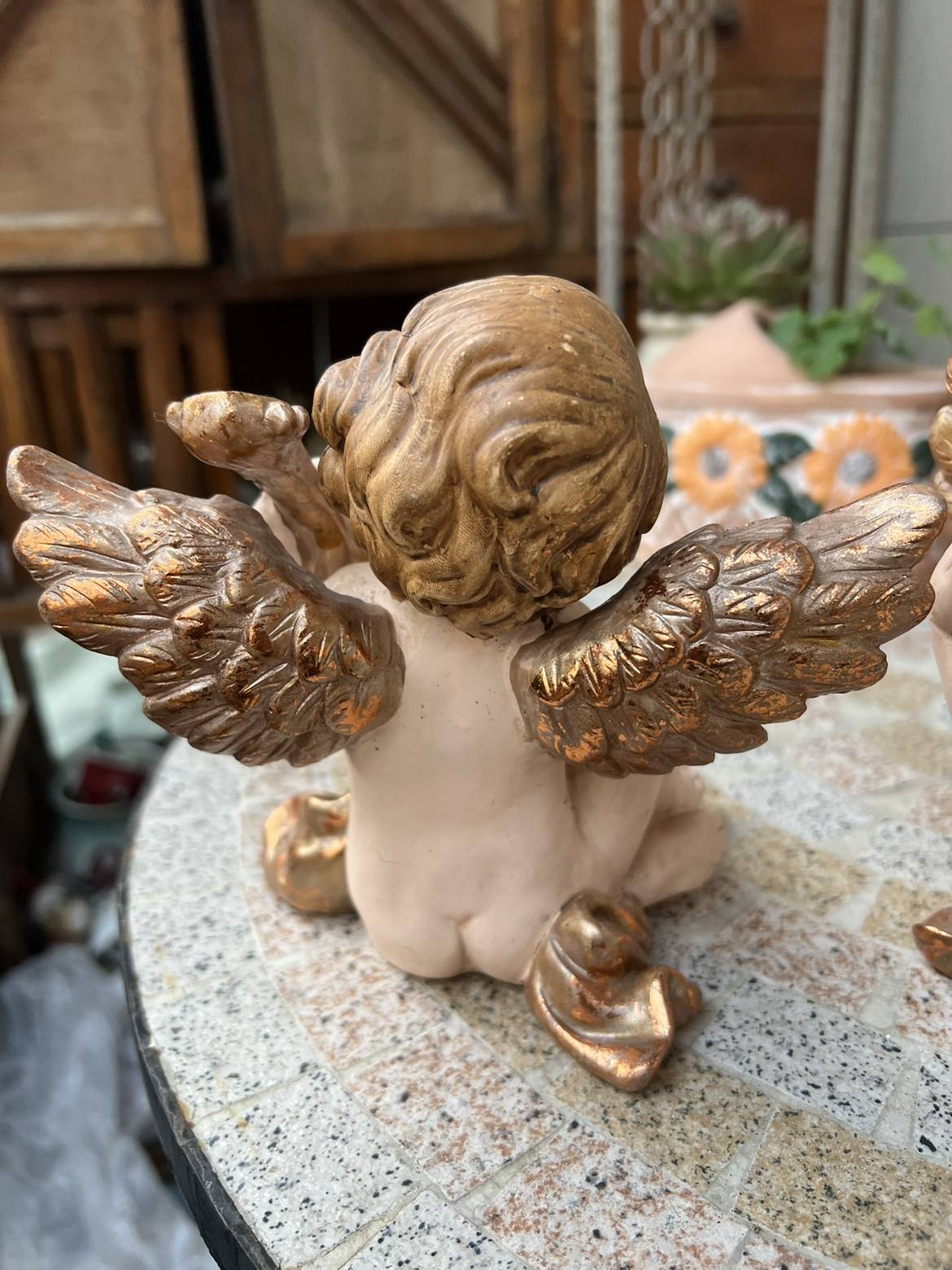 Exquisite Angel Golden Rose Gold Vintage Retro Angels Swing European Furnishing Gifts Rural Villa