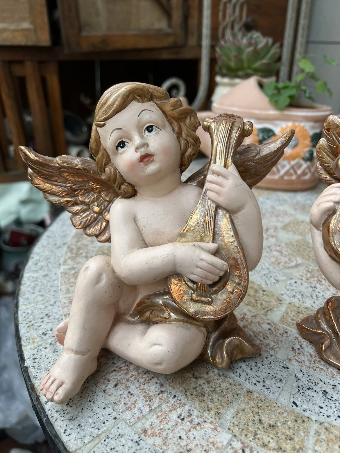 Exquisite Angel Golden Rose Gold Vintage Retro Angels Swing European Furnishing Gifts Rural Villa