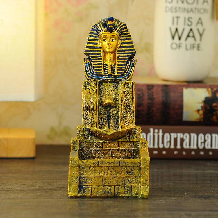 Pharaoh Egyptian Packing Popular Resin Home Decoration Pyramid Facial Model Lion Body Creative Ancient Egyptian Craft