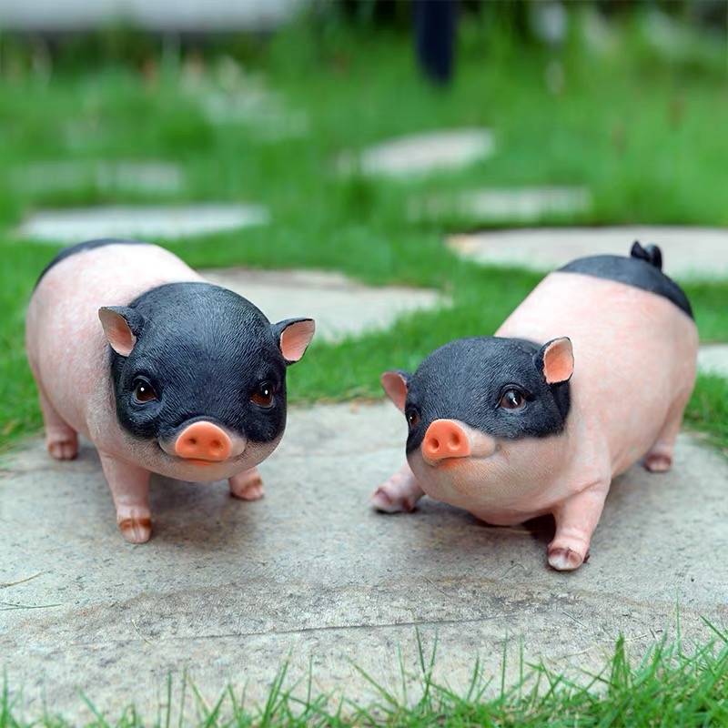 Spot Speed Creative Simulation Little Pig Resin Swing Outdoor FRP animal model courtyard lawn living room carving