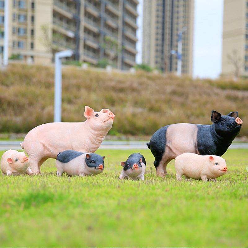 Spot Speed Creative Simulation Little Pig Resin Swing Outdoor FRP animal model courtyard lawn living room carving