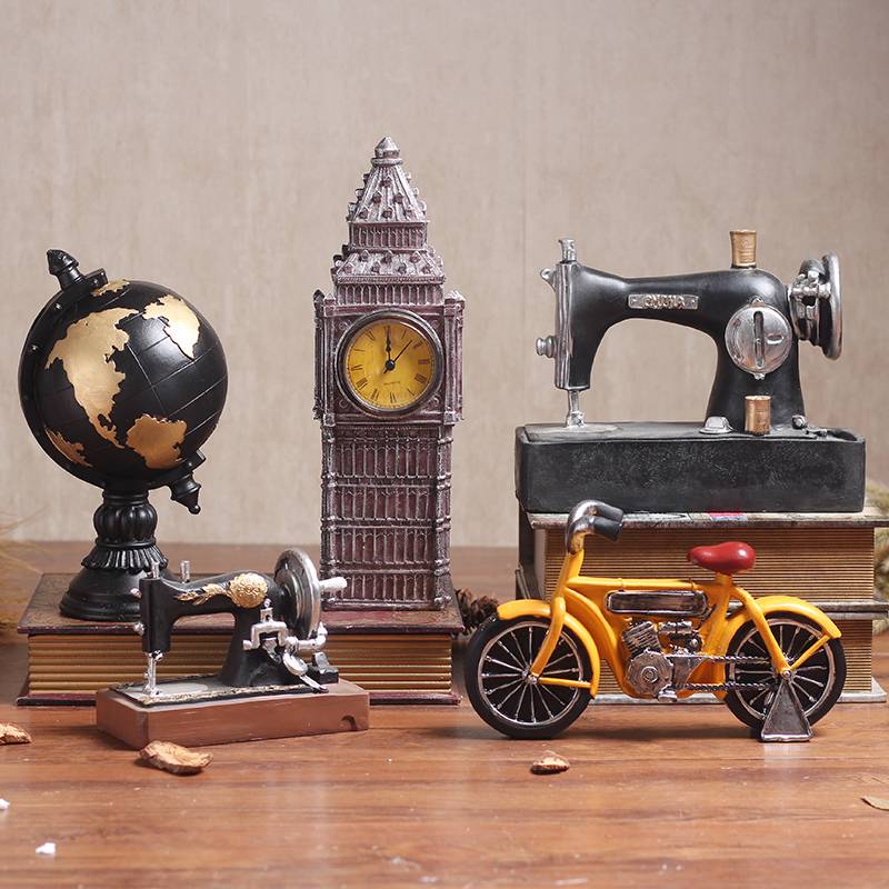American retro creative sewing machine model swing clothing shop restaurant cafe shop window lane decoration