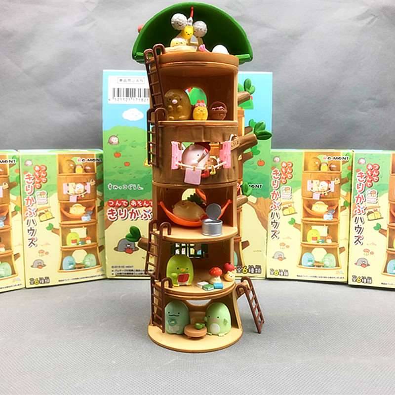 Corner biological tree house holiday room scenes Corner corner of biological tree stumps stacking music blind box model swing dolls