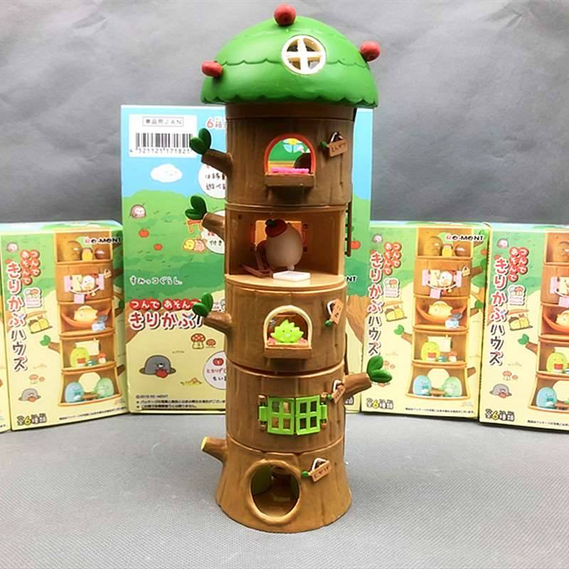 Corner biological tree house holiday room scenes Corner corner of biological tree stumps stacking music blind box model swing dolls