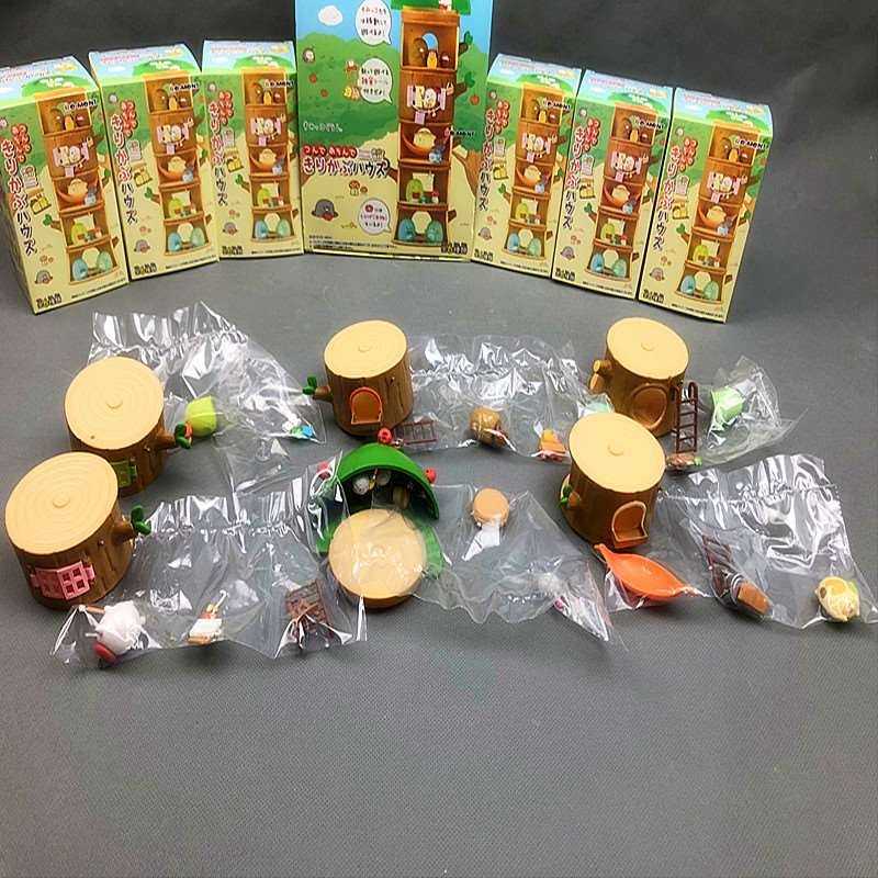 Corner biological tree house holiday room scenes Corner corner of biological tree stumps stacking music blind box model swing dolls