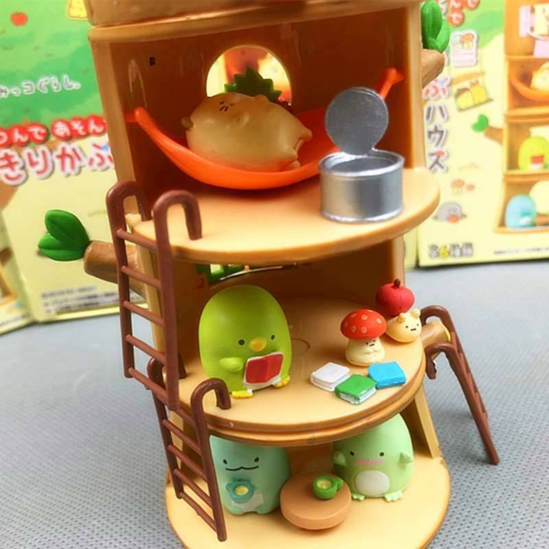 Corner biological tree house holiday room scenes Corner corner of biological tree stumps stacking music blind box model swing dolls