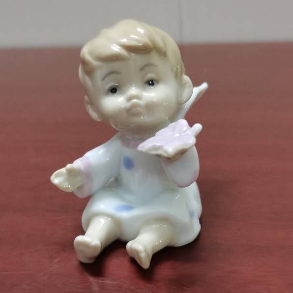 Exit original single -end hand -painted ceramic boy angel all -porcelain ornaments creative gift crafts