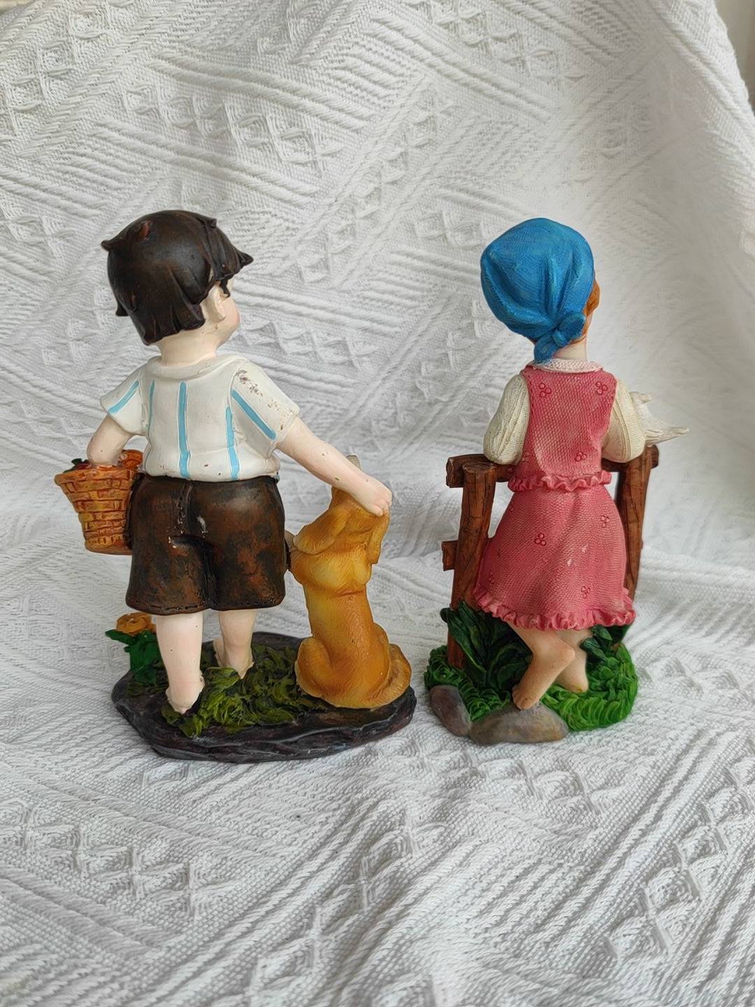 Old goods sample resin rural doll boys girls and girls' home decoration small decoration