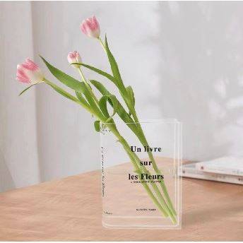New Vase modern minimalist and transparent acrylic book Vase home decoration desktop decoration