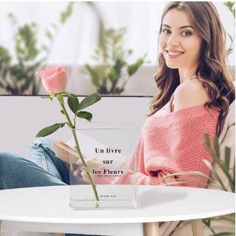 New Vase modern minimalist and transparent acrylic book Vase home decoration desktop decoration