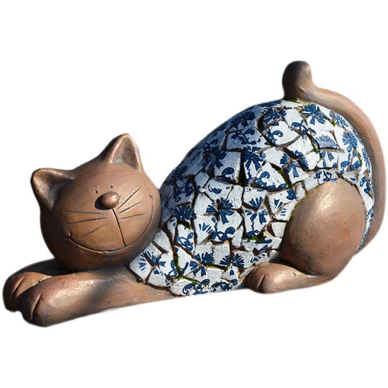 New Chinese -style courtyard garden balcony kitten decoration decoration