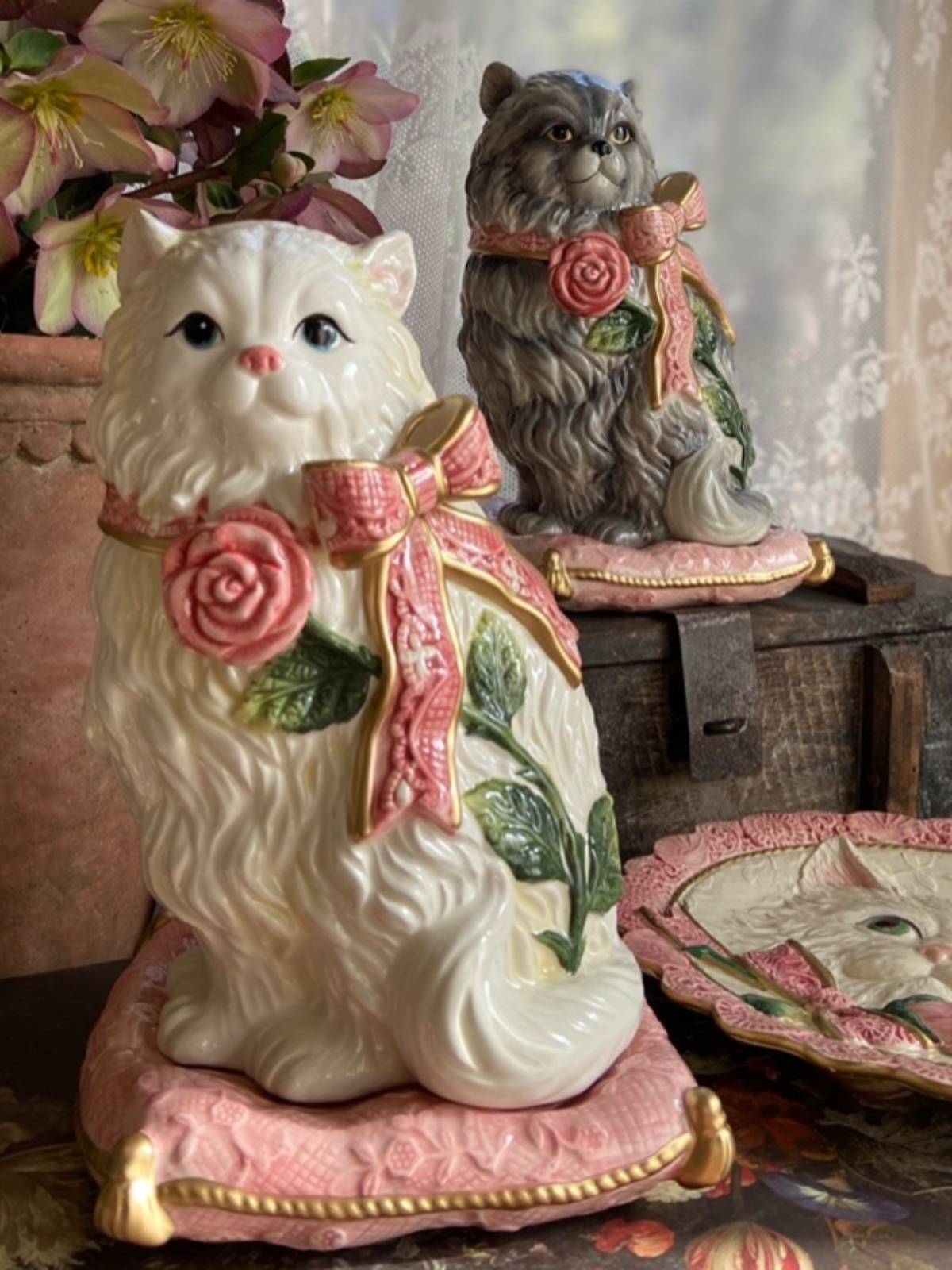 European style ceramic cat living room porch decoration decoration
