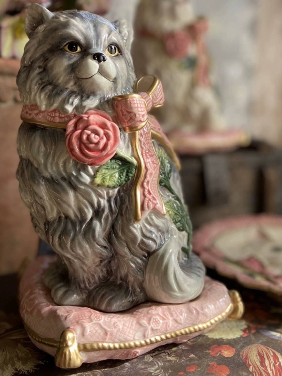 European style ceramic cat living room porch decoration decoration
