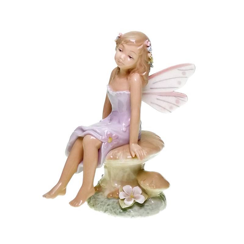 SF free shipping export ceramic flower craftsmanship gifts, flower fairy sitting mushrooms