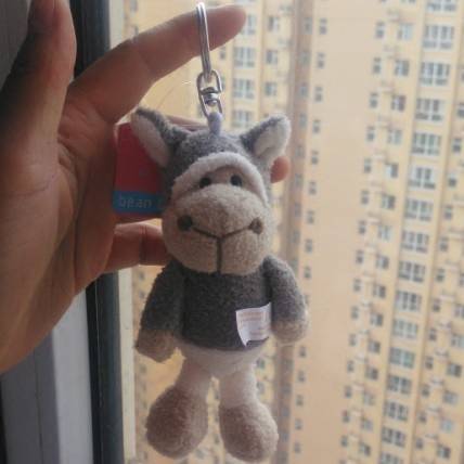 Logan sheep doll plush keychain small pendant with wolf skin sheep car key chain bag