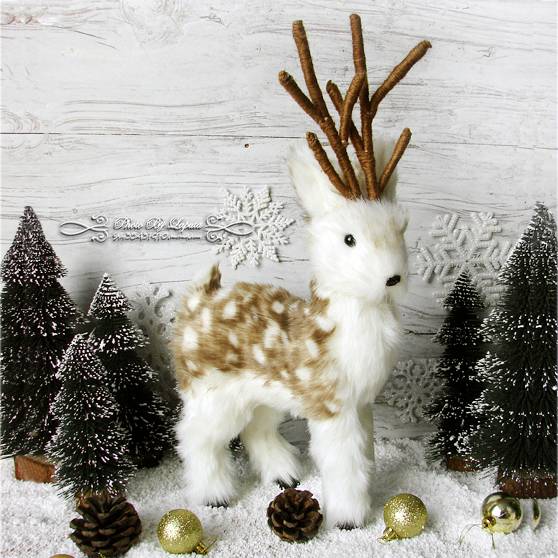 Warm winter.Plush plush plug plum blossoms Christmas wedding festival celebration arrangement for wedding gifts