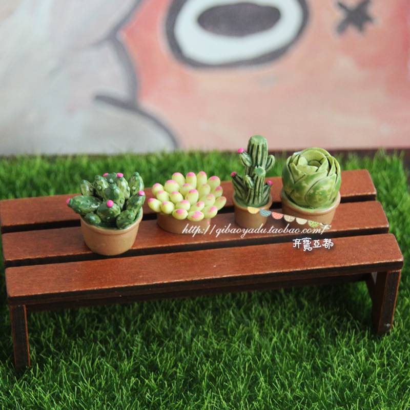 Japanese zakka grocery cute mini resin succulent plant flower pot scene decorative decoration recommendation
