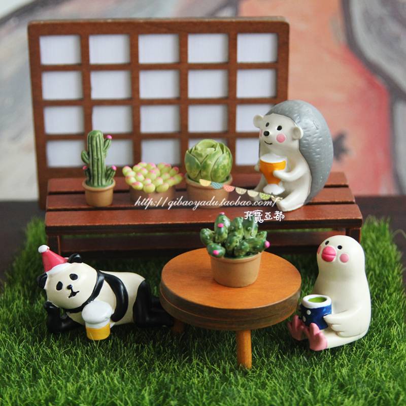 Japanese zakka grocery cute mini resin succulent plant flower pot scene decorative decoration recommendation