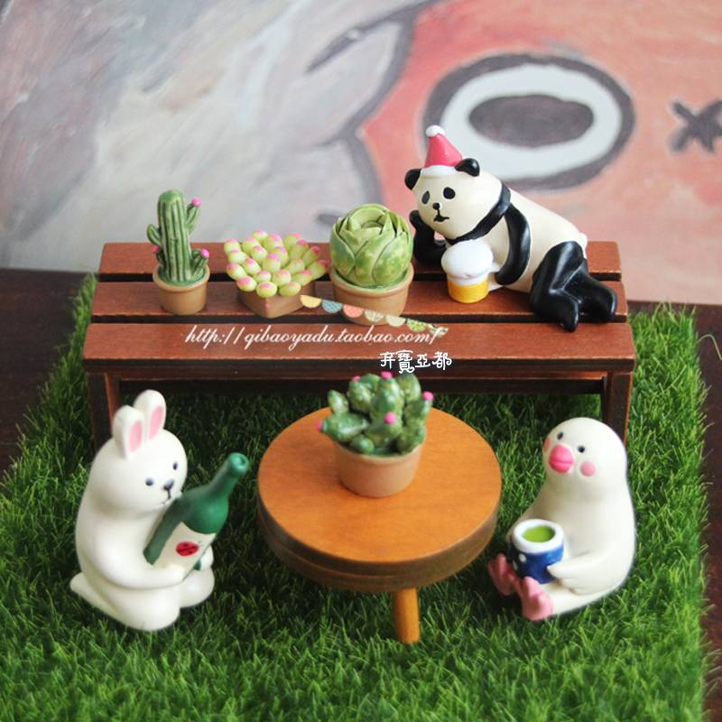 Japanese zakka grocery cute mini resin succulent plant flower pot scene decorative decoration recommendation