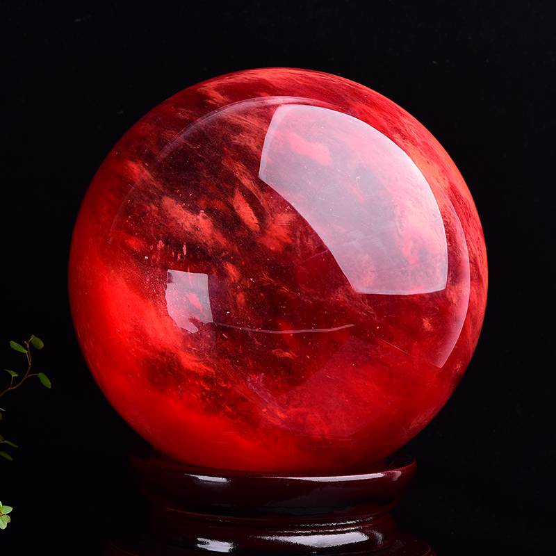 Natural red crystal ball cinnabar ball home decoration